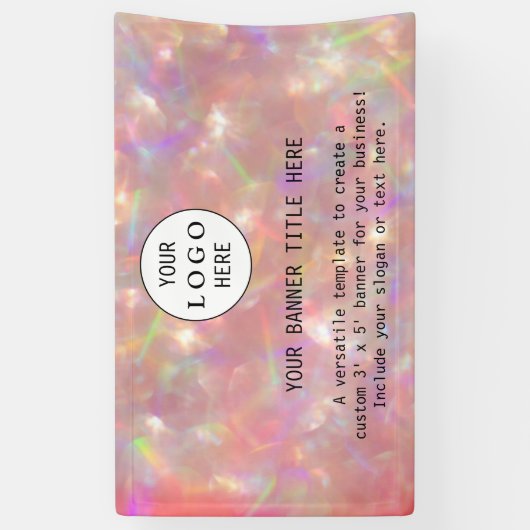 Modern Business Vrouwelijk Blush Roze Custom Logo  Spandoek (Verticaal)