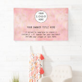 Modern Business Vrouwelijk Blush Roze Custom Logo Spandoek (Insitu)