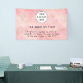Modern Business Vrouwelijk Blush Roze Custom Logo Spandoek (Beurs)