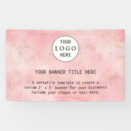 Modern Business Vrouwelijk Blush Roze Custom Logo  Spandoek