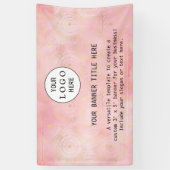 Modern Business Vrouwelijk Blush Roze Custom Logo Spandoek (Verticaal)