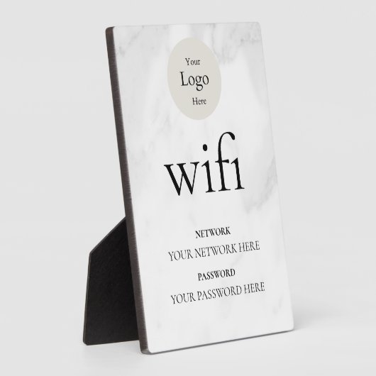 Modern Business Wifi Network and Password Black  Fotoplaat (Zijkant)
