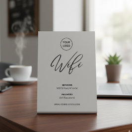 Modern Business Wifi Password Welcome   Reclamebord Met Voetstuk