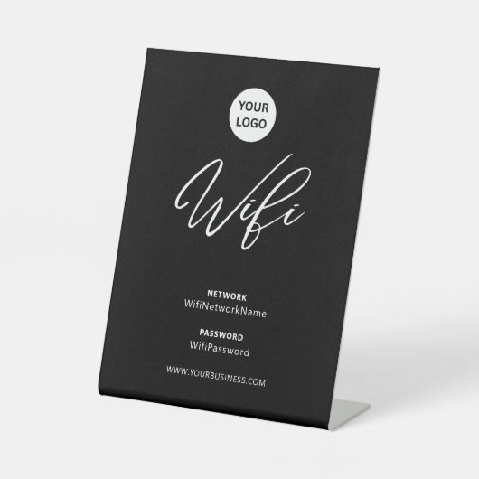 Modern Business Wifi Password Welcome   Reclamebord Met Voetstuk (Voorkant)