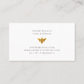 Modern Busy Gold Bee Logo Catering Culinair Visitekaartje (Achterkant)