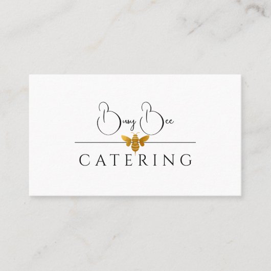 Modern Busy Gold Bee Logo Catering Culinair Visitekaartje (Voorkant)