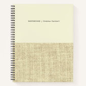 Modern Butter Yellow en Linen Pattern Notitieboek (Voorkant)