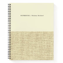 Modern Butter Yellow en Linen Pattern Notitieboek