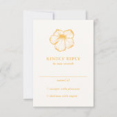 Modern Butter Yellow Floral Elegant Wedding RSVP Kaartje (Voorkant)