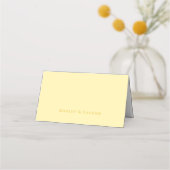 Modern Butter Yellow Floral Wedding Table Plaatskaartje (Achterkant)
