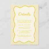 Modern Butter Yellow Wedding Detail Kaart (Voorkant)