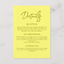 Modern Butter Yellow Wedding Details