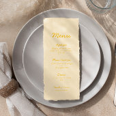 Modern Butter Yellow Wedding Menu