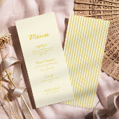 Modern Butter Yellow Wedding Menu