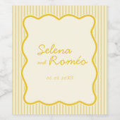 Modern Butter Yellow Wijn Etiket (Enkel label)