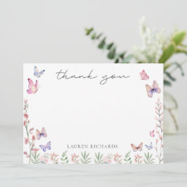 Modern Butterflies Vrijgezellenfeest Bedankkaart