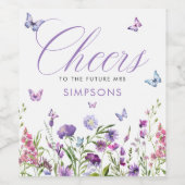 Modern Butterflies Vrijgezellenfeest Cheers Wijn Etiket (Enkel label)