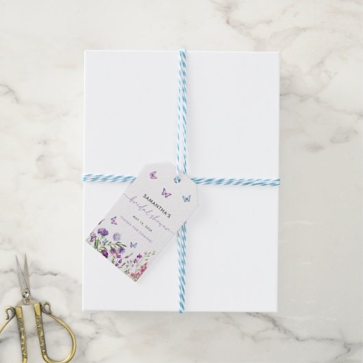 Modern Butterflies Vrijgezellenfeest dank u Cadeaulabel (Met Touw)