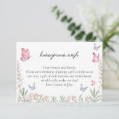 Modern Butterflies Vrijgezellenfeest Honeymoon Wis Informatiekaartje (Staand voorkant)