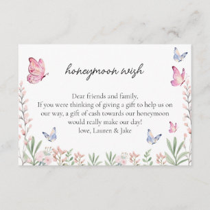 Modern Butterflies Vrijgezellenfeest Honeymoon Wis Informatiekaartje