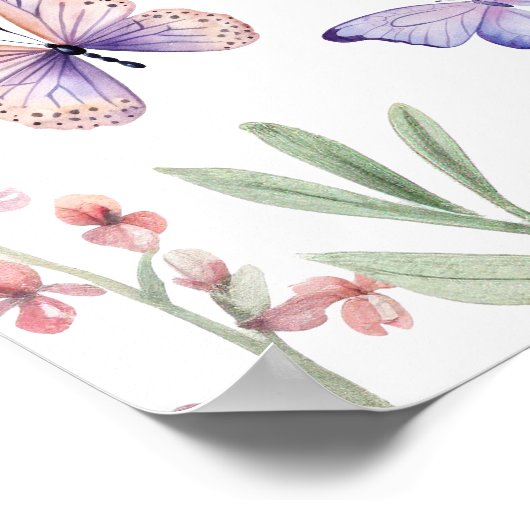 Modern Butterflies Vrijgezellenfeest Kaarten en ge Poster (Hoek)