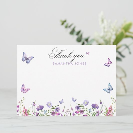 Modern Butterflies Vrijgezellenfeest Welkomstbord Bedankkaart (Staand voorkant)