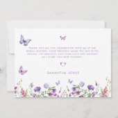 Modern Butterflies Vrijgezellenfeest Welkomstbord Bedankkaart (Achterkant)