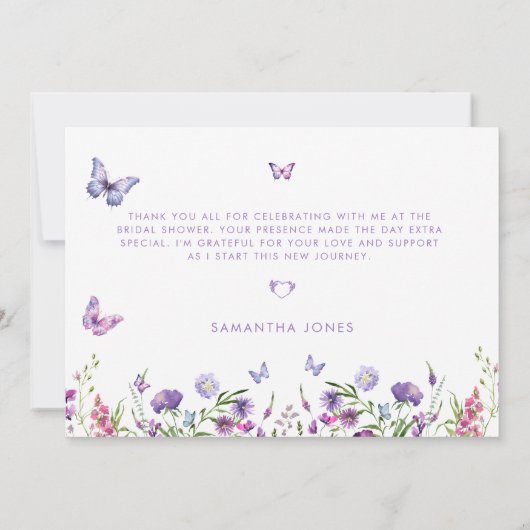 Modern Butterflies Vrijgezellenfeest Welkomstbord Bedankkaart (Achterkant)