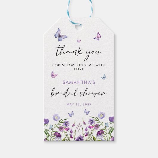 Modern Butterflies Vrijgezellenfeest Welkomstbord Cadeaulabel (Voorkant)