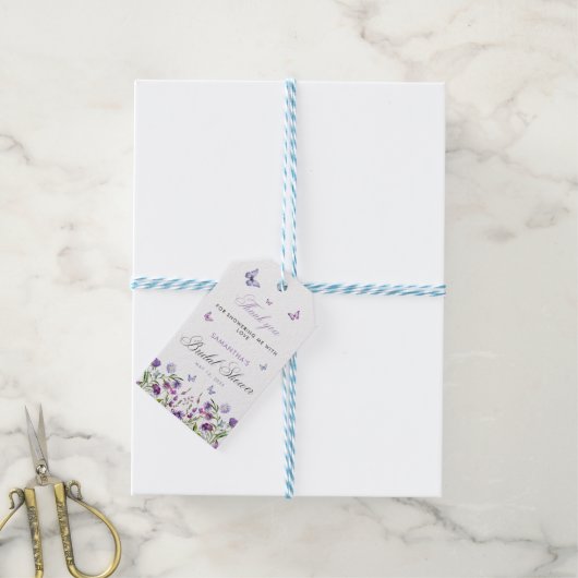 Modern Butterflies Vrijgezellenfeest Welkomstbord Cadeaulabel (Met Touw)