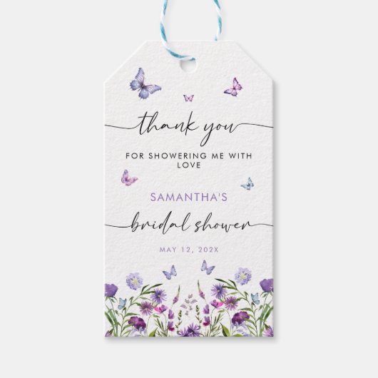 Modern Butterflies Vrijgezellenfeest Welkomstbord Cadeaulabel (Voorkant)