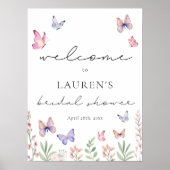 Modern Butterflies Vrijgezellenfeest Welkomstbord Poster (Voorkant)