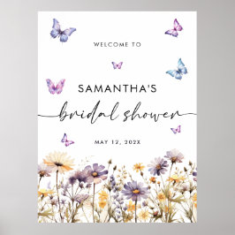 Modern Butterflies Vrijgezellenfeest Welkomstbord Poster