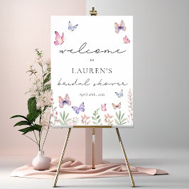 Modern Butterflies Vrijgezellenfeest Welkomstbord Poster