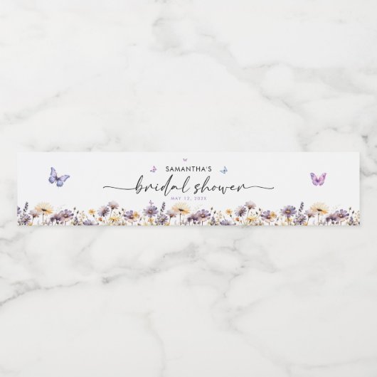 Modern Butterflies Vrijgezellenfeest Welkomstbord Waterfles Etiket (Enkel label)