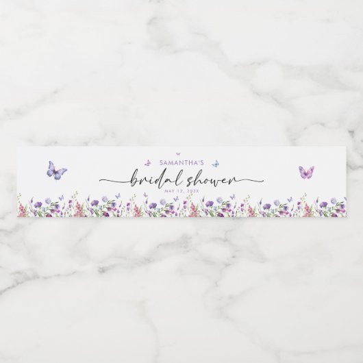 Modern Butterflies Vrijgezellenfeest Welkomstbord Waterfles Etiket (Enkel label)