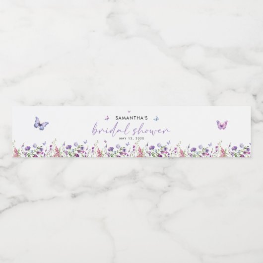 Modern Butterflies Vrijgezellenfeest Welkomstbord Waterfles Etiket (Enkel label)