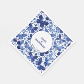 Modern Butterflies Waterverf Indigo Blue Napkins Servet (Hoek)