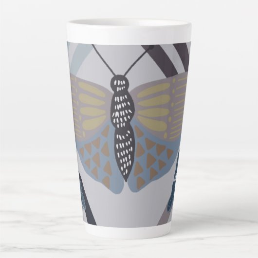 Modern Butterfly Latte Mok (Voorkant)