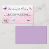Modern Butterfly meisje baby shower boeken voor ba Informatiekaartje (Voorkant / Achterkant)