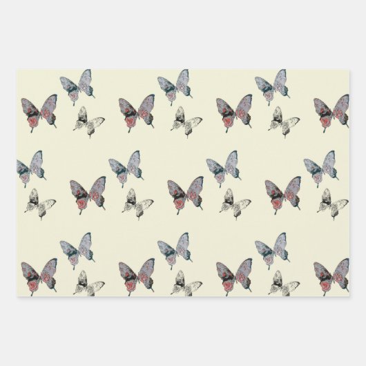 Modern Butterfly Pattern Inpakpapier Vel (Voorkant 2)