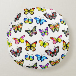 Modern Butterfly Pattern Round Pillow  Rond Kussen