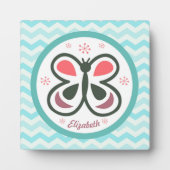 Modern Butterfly Personalized Chevron Kinder desig Fotoplaat (Voorkant)