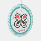 Modern Butterfly Personalized Chevron Kinder Gift Keramisch Ornament (Rechts)