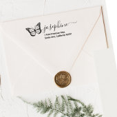 Modern Butterfly Script-retouradres Rubberstempel