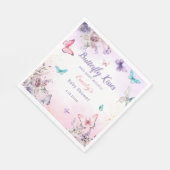 Modern Butterfly waterverf bloemenbaby shower Servet (Hoek)