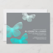 Modern Butterfly Wedding Invitations Kaart (Voorkant)