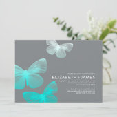 Modern Butterfly Wedding Invitations Kaart (Staand voorkant)