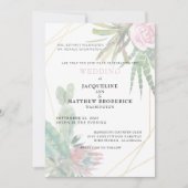 Modern Cacti Tropical Parents Wedding Matte Kaart (Voorkant)