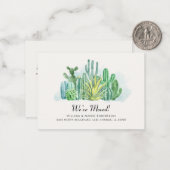 Modern Cacti we hebben adresaankondiging verplaats Notitiekaartje (Voorkant / Achterkant in situ)